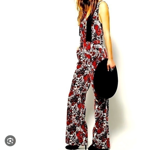 Free People Pants - Free People floral velvet jumpsuit size 2